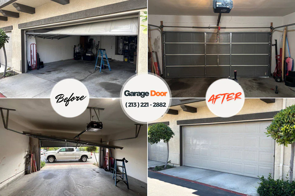 Before and after: garage door repair Capitol Heights, MD